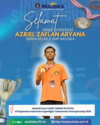 Selamat kepada siswa-siswi berprestasi 😍
SMP Muhammadiyah 5 Surakarta yang telah menorehkan prestasi di dalam kota hingga luar kota. 
Prestasi ini adalah bukti kerja keras, doa, dan semangat pantang menyerah. Teruslah berprestasi dan menginspirasi! 🌟📚 

#prestasi #smpmuliskaofficial #spmb20262027 #muhammadiyah #berakhlakmulia